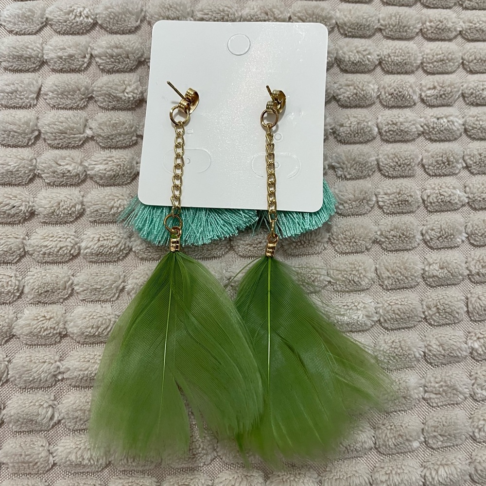 Faux feather earrings